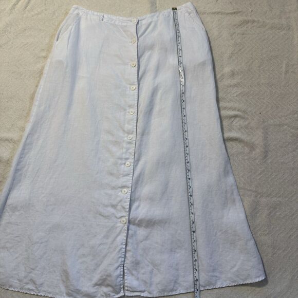 Autograph New York Women’s White Linen Button Front Skirt Size 12 100% Linen - Picture 8 of 12